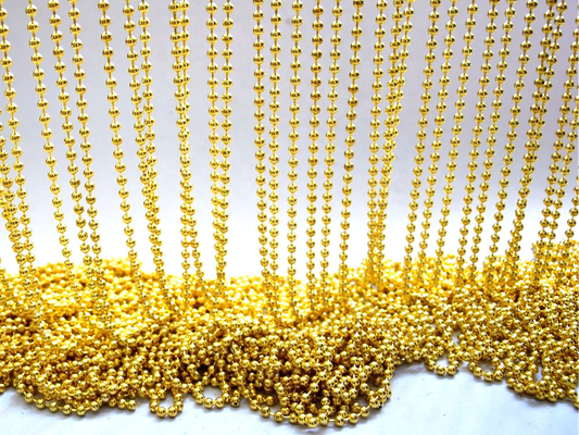 शरीर के कपड़े सजावट के लिए सोने का रंग मनका कनेक्टर 3.2 मिमी धातु बॉल चेन
